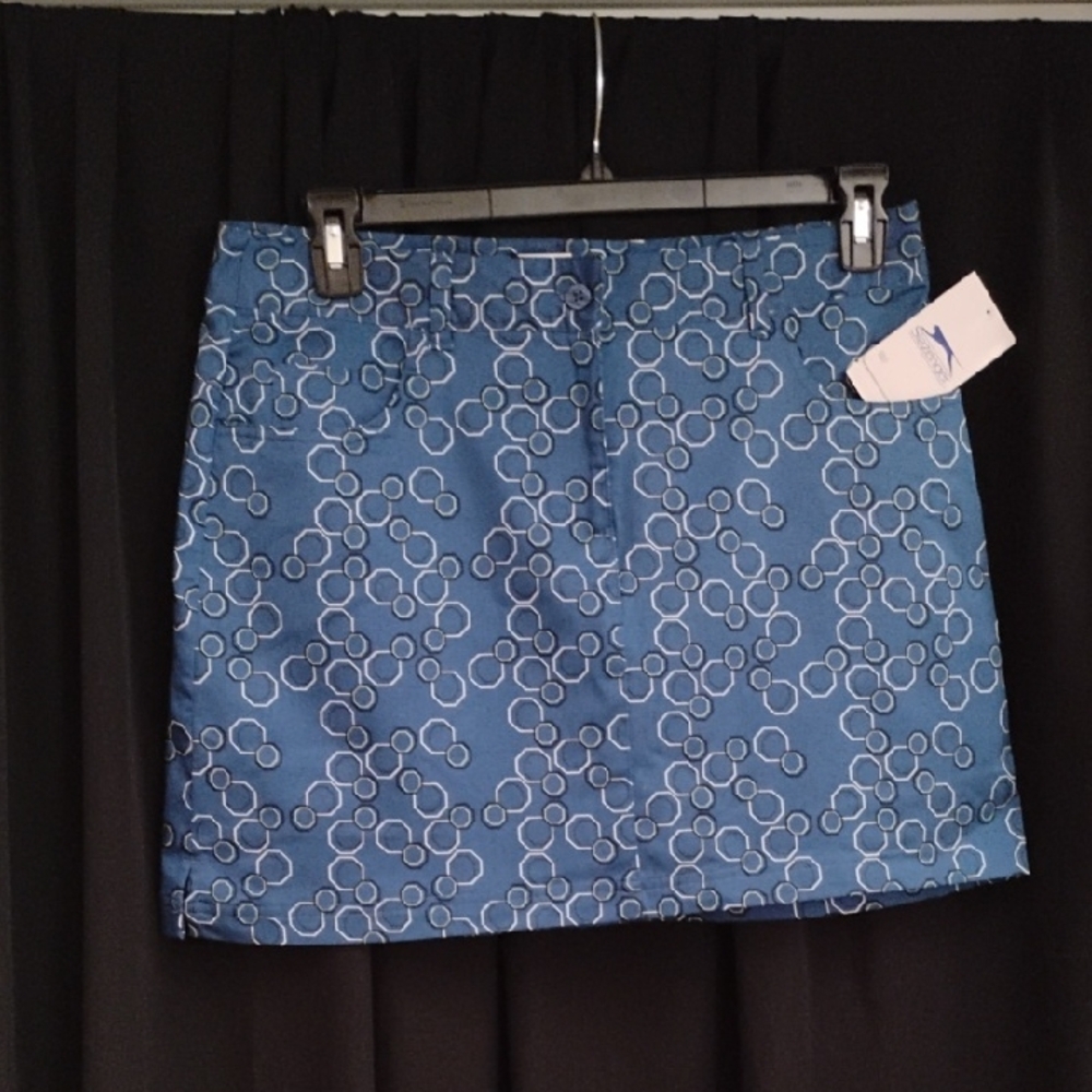 Slazenger Ladies Blue Circle Pattern Skirt Skort Resort Casual Golf NWT